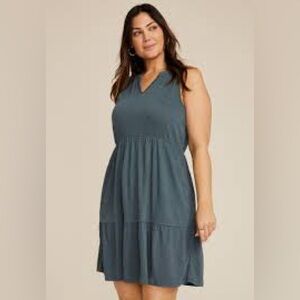 Maurices XXL Textured Notch Neck Sleeveless skater dress